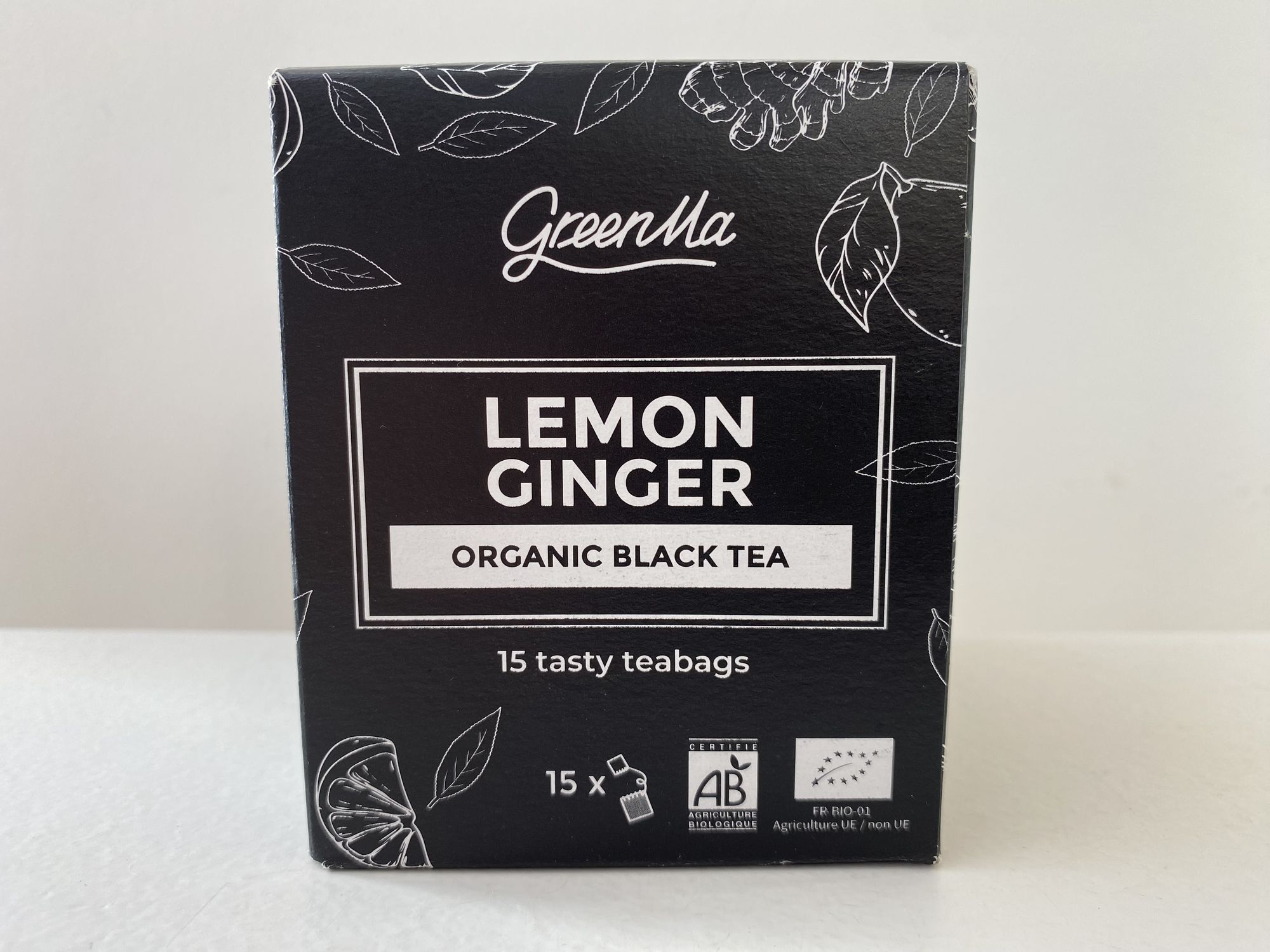boite de 15 sachets de the noir et citron bio