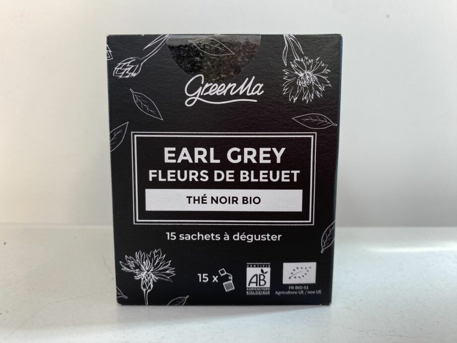 the noir earl grey fleurs de bleuet bio 15 sachets